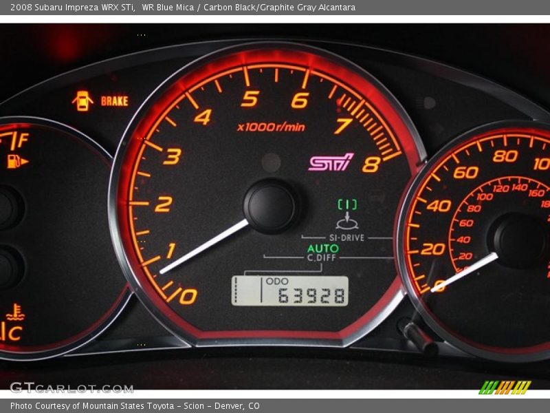WR Blue Mica / Carbon Black/Graphite Gray Alcantara 2008 Subaru Impreza WRX STi