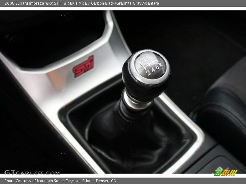 WR Blue Mica / Carbon Black/Graphite Gray Alcantara 2008 Subaru Impreza WRX STi