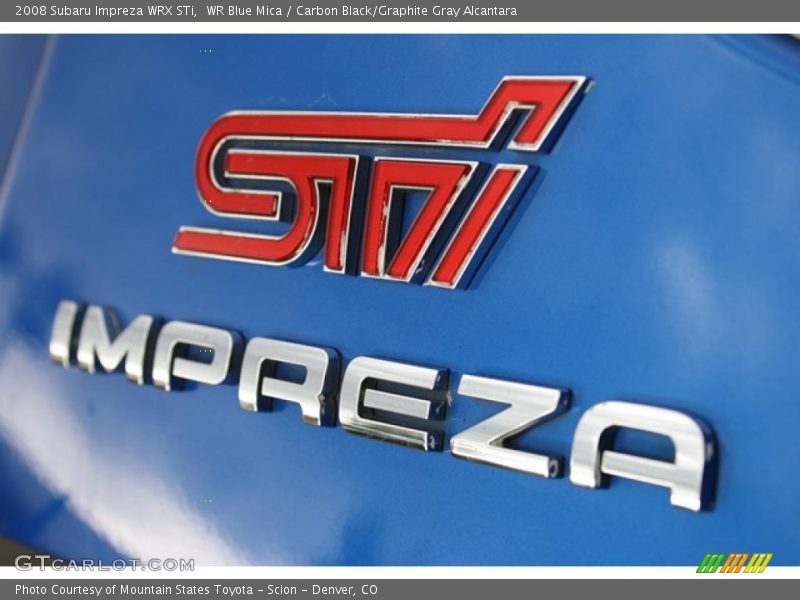 WR Blue Mica / Carbon Black/Graphite Gray Alcantara 2008 Subaru Impreza WRX STi