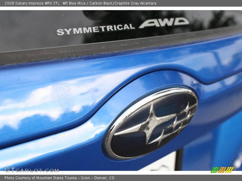 WR Blue Mica / Carbon Black/Graphite Gray Alcantara 2008 Subaru Impreza WRX STi