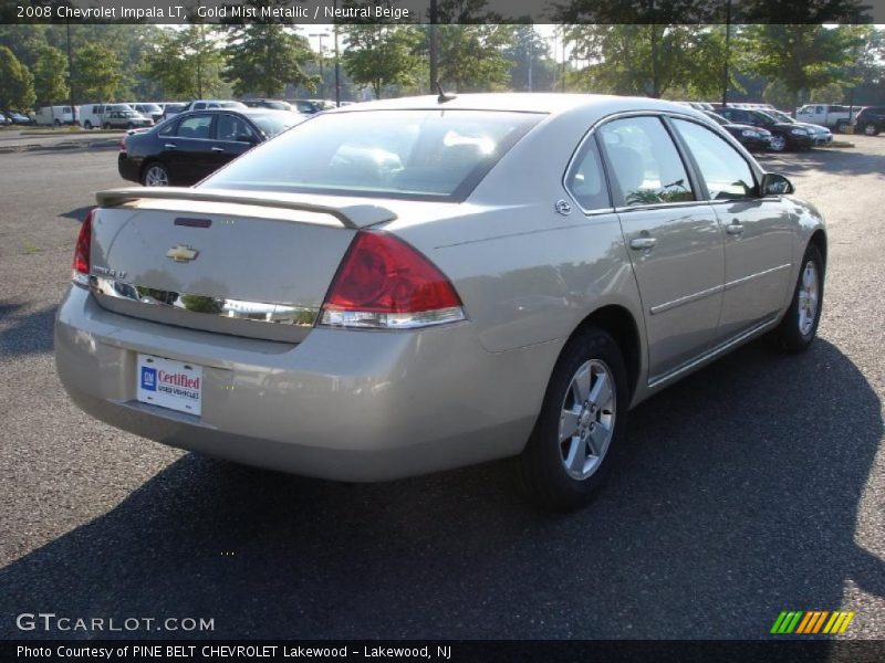 Gold Mist Metallic / Neutral Beige 2008 Chevrolet Impala LT
