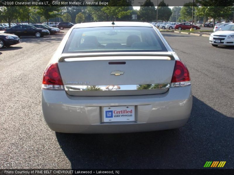 Gold Mist Metallic / Neutral Beige 2008 Chevrolet Impala LT