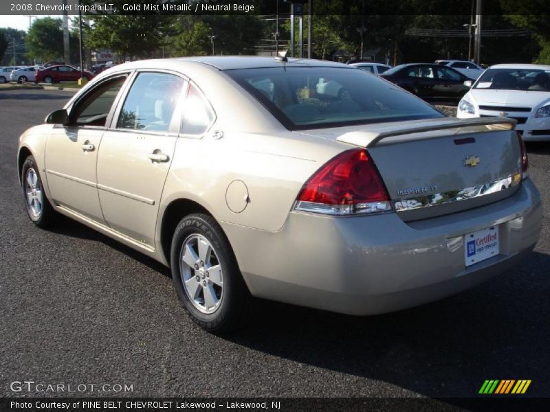 Gold Mist Metallic / Neutral Beige 2008 Chevrolet Impala LT