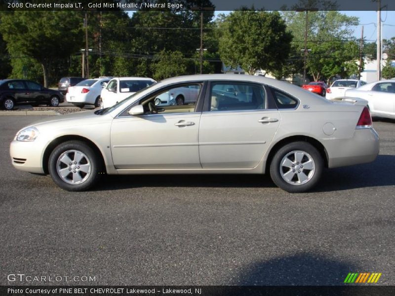 Gold Mist Metallic / Neutral Beige 2008 Chevrolet Impala LT
