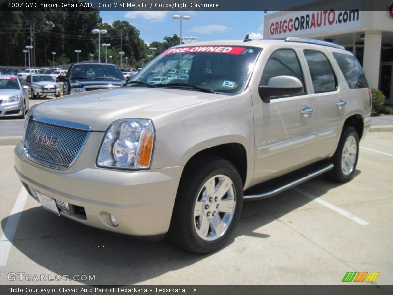 Gold Mist Metallic / Cocoa/Light Cashmere 2007 GMC Yukon Denali AWD