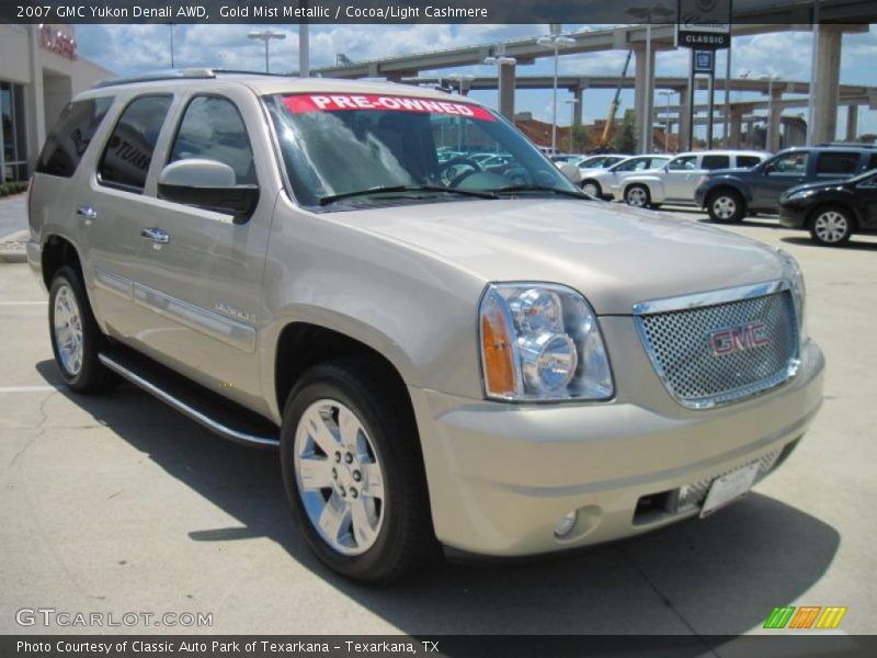 Gold Mist Metallic / Cocoa/Light Cashmere 2007 GMC Yukon Denali AWD