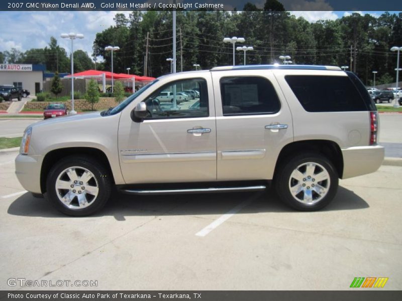 Gold Mist Metallic / Cocoa/Light Cashmere 2007 GMC Yukon Denali AWD