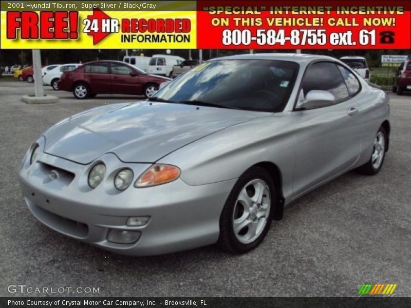 Super Silver / Black/Gray 2001 Hyundai Tiburon