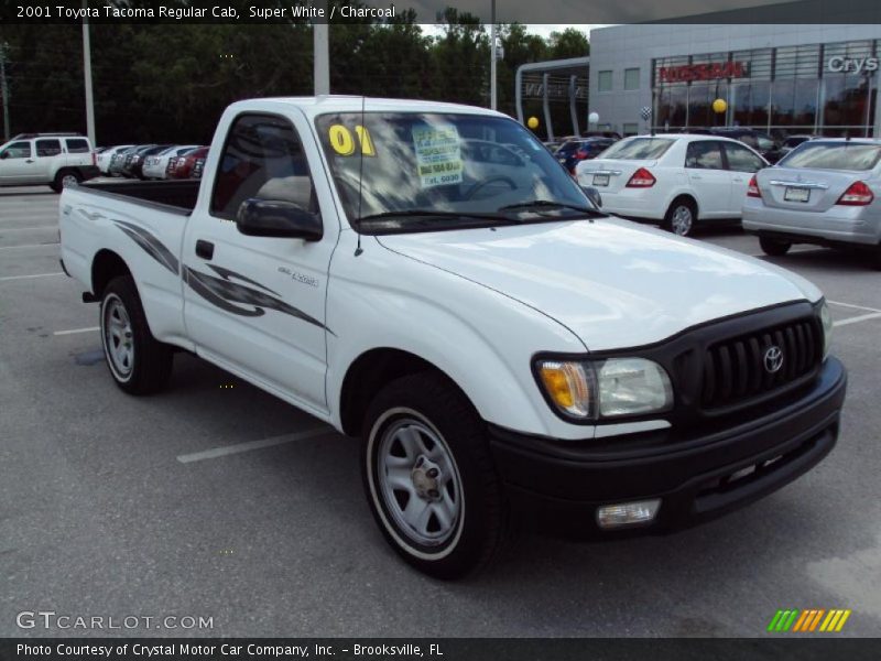 Super White / Charcoal 2001 Toyota Tacoma Regular Cab