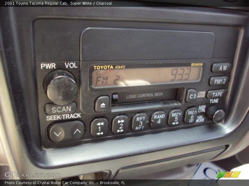 Super White / Charcoal 2001 Toyota Tacoma Regular Cab