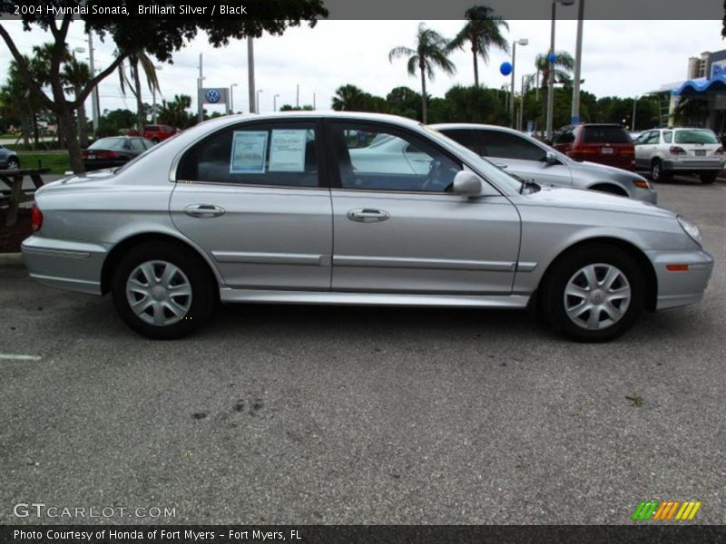 Brilliant Silver / Black 2004 Hyundai Sonata