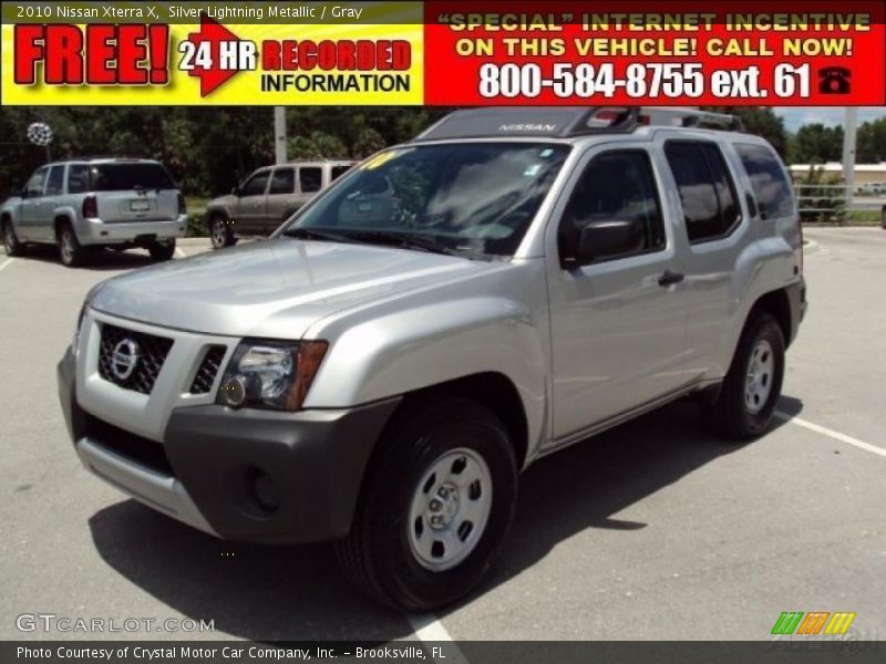 Silver Lightning Metallic / Gray 2010 Nissan Xterra X