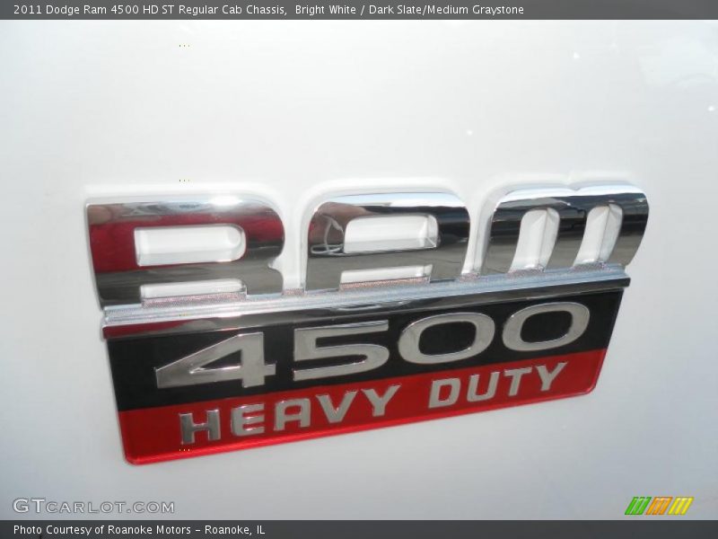 Bright White / Dark Slate/Medium Graystone 2011 Dodge Ram 4500 HD ST Regular Cab Chassis
