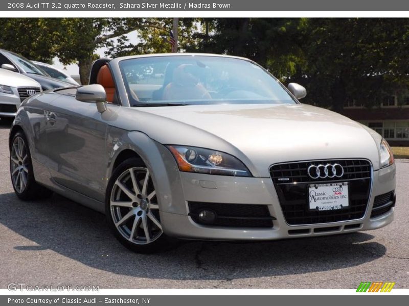 Sahara Silver Metallic / Madras Brown 2008 Audi TT 3.2 quattro Roadster