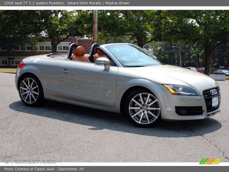 Sahara Silver Metallic / Madras Brown 2008 Audi TT 3.2 quattro Roadster