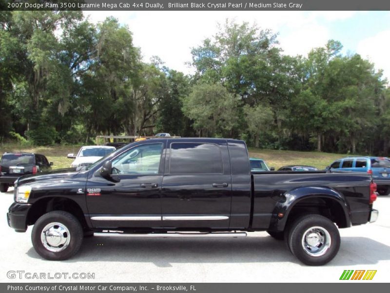 Brilliant Black Crystal Pearl / Medium Slate Gray 2007 Dodge Ram 3500 Laramie Mega Cab 4x4 Dually