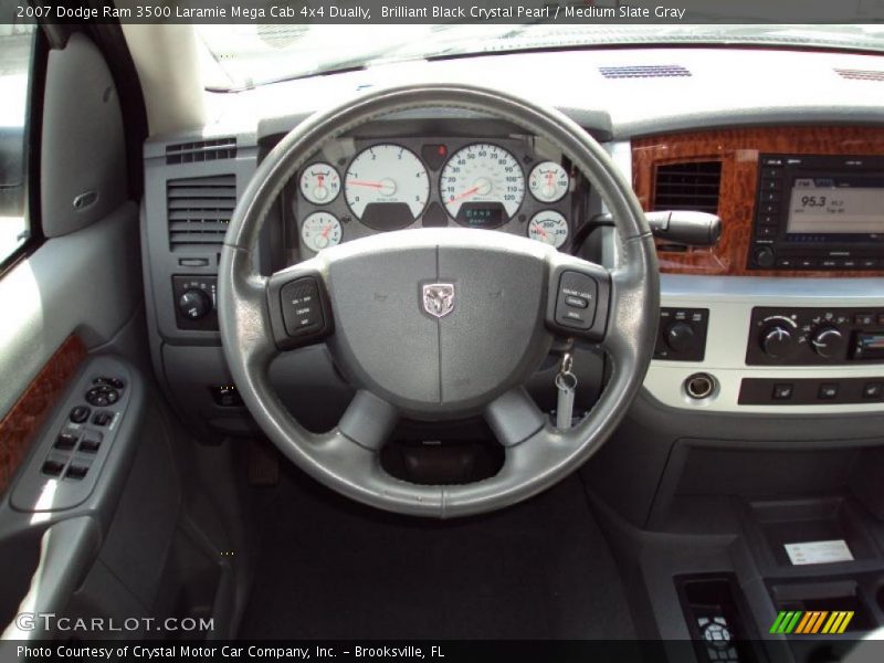Brilliant Black Crystal Pearl / Medium Slate Gray 2007 Dodge Ram 3500 Laramie Mega Cab 4x4 Dually