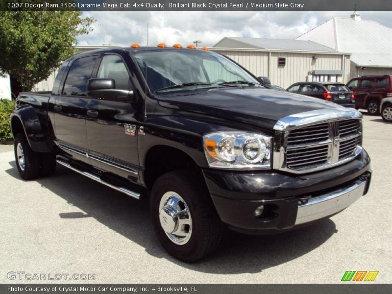 Brilliant Black Crystal Pearl / Medium Slate Gray 2007 Dodge Ram 3500 Laramie Mega Cab 4x4 Dually