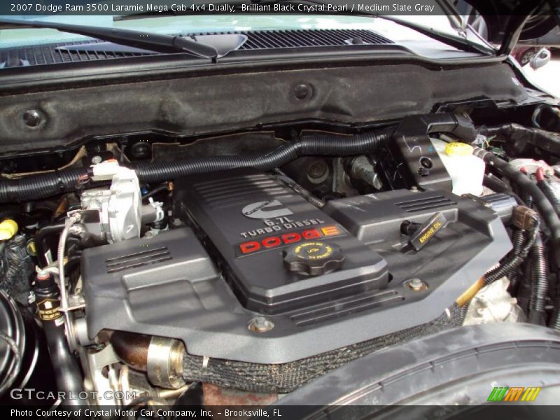 Brilliant Black Crystal Pearl / Medium Slate Gray 2007 Dodge Ram 3500 Laramie Mega Cab 4x4 Dually