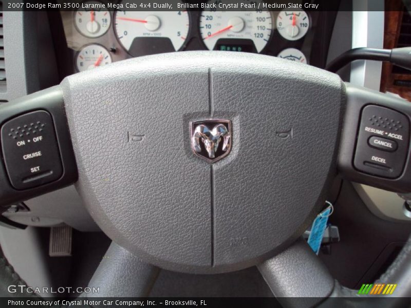 Brilliant Black Crystal Pearl / Medium Slate Gray 2007 Dodge Ram 3500 Laramie Mega Cab 4x4 Dually