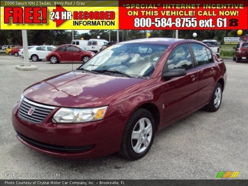 Berry Red / Gray 2006 Saturn ION 2 Sedan