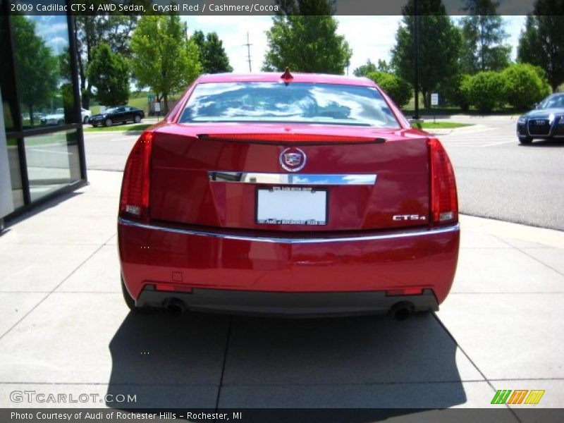 Crystal Red / Cashmere/Cocoa 2009 Cadillac CTS 4 AWD Sedan