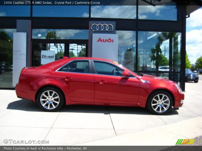 Crystal Red / Cashmere/Cocoa 2009 Cadillac CTS 4 AWD Sedan