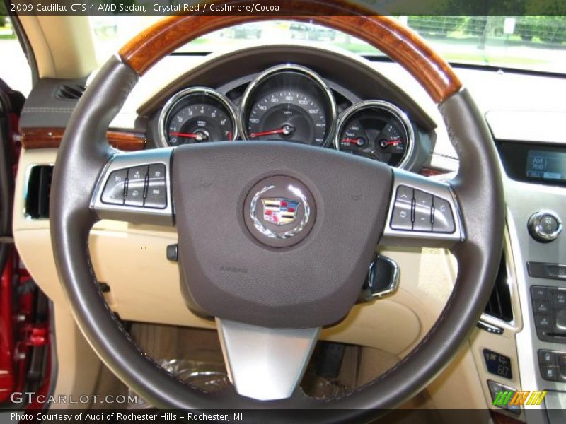 Crystal Red / Cashmere/Cocoa 2009 Cadillac CTS 4 AWD Sedan