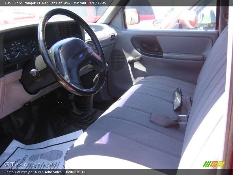 Vibrant Red / Grey 1993 Ford Ranger XL Regular Cab 4x4