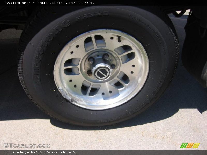 Vibrant Red / Grey 1993 Ford Ranger XL Regular Cab 4x4