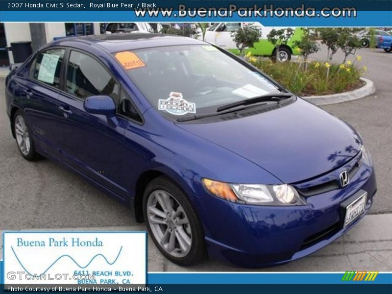 Royal Blue Pearl / Black 2007 Honda Civic Si Sedan