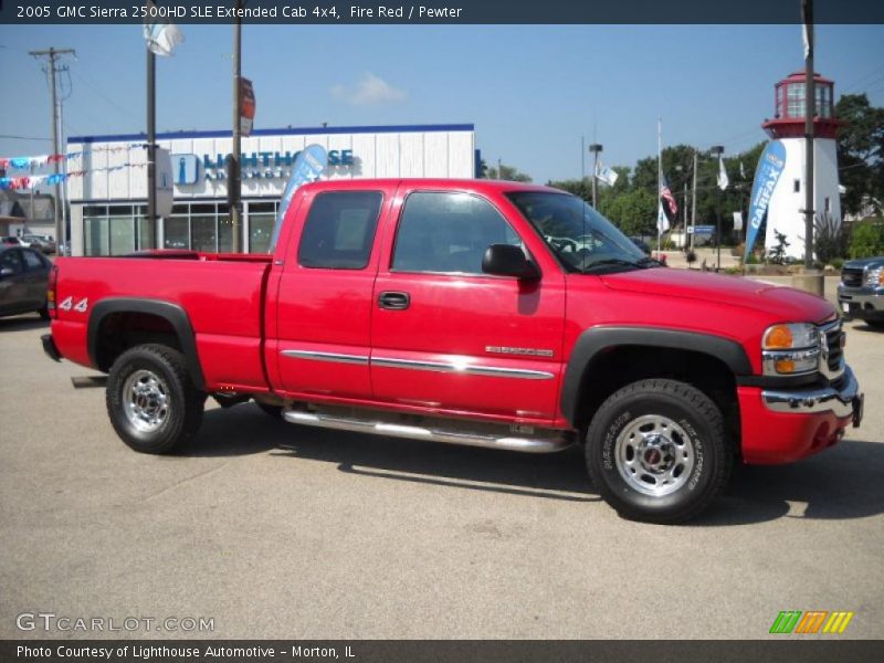 Fire Red / Pewter 2005 GMC Sierra 2500HD SLE Extended Cab 4x4