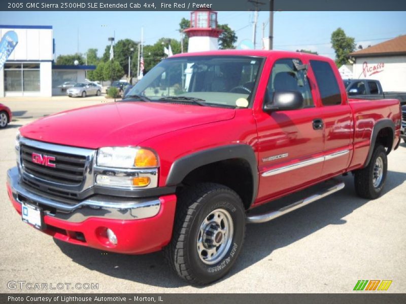 Fire Red / Pewter 2005 GMC Sierra 2500HD SLE Extended Cab 4x4