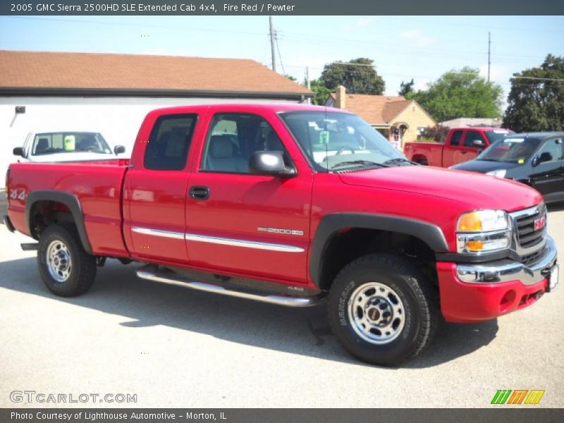 Fire Red / Pewter 2005 GMC Sierra 2500HD SLE Extended Cab 4x4