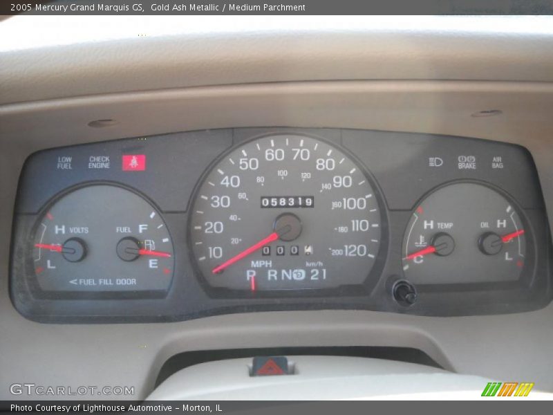 Gold Ash Metallic / Medium Parchment 2005 Mercury Grand Marquis GS