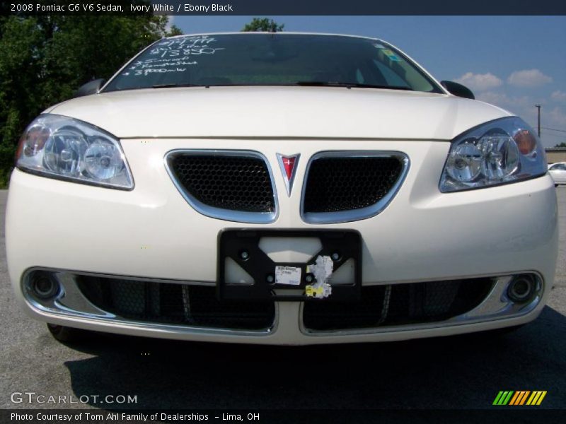 Ivory White / Ebony Black 2008 Pontiac G6 V6 Sedan