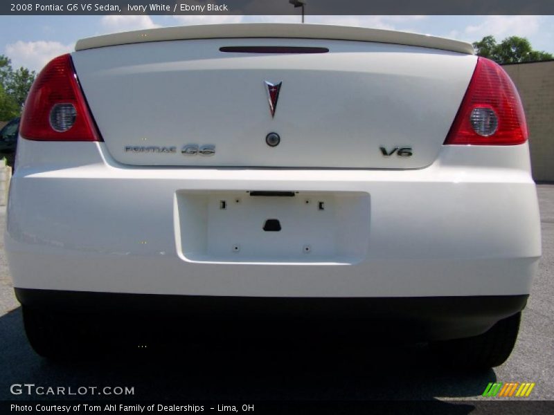 Ivory White / Ebony Black 2008 Pontiac G6 V6 Sedan