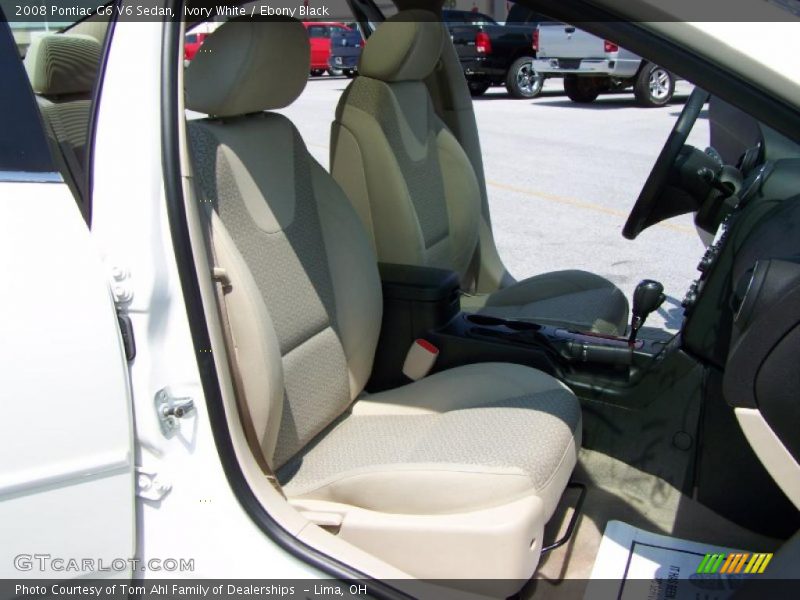 Ivory White / Ebony Black 2008 Pontiac G6 V6 Sedan