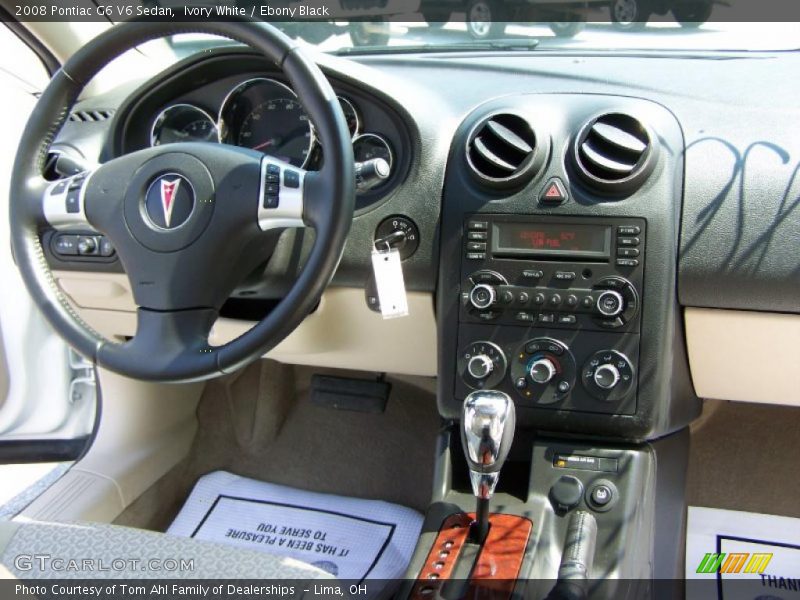 Ivory White / Ebony Black 2008 Pontiac G6 V6 Sedan