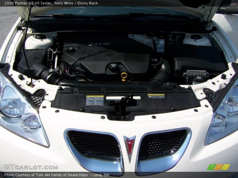 Ivory White / Ebony Black 2008 Pontiac G6 V6 Sedan