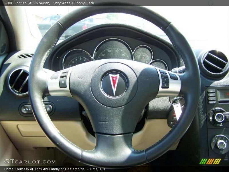 Ivory White / Ebony Black 2008 Pontiac G6 V6 Sedan