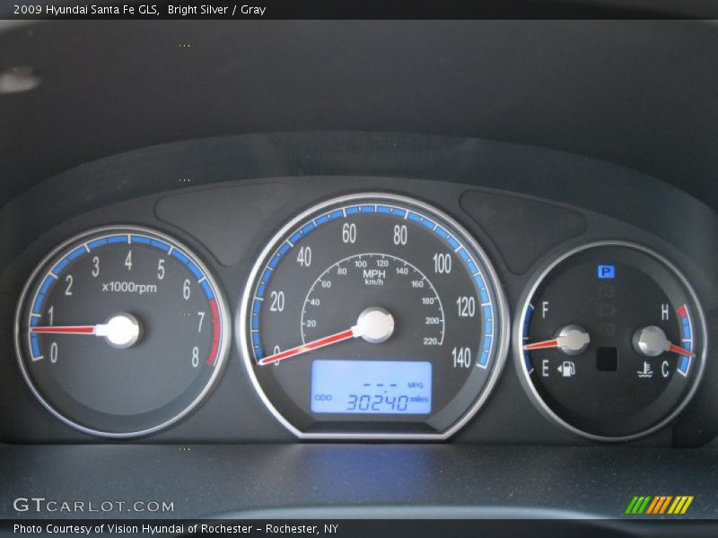 Bright Silver / Gray 2009 Hyundai Santa Fe GLS