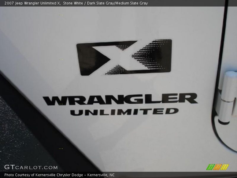 Stone White / Dark Slate Gray/Medium Slate Gray 2007 Jeep Wrangler Unlimited X