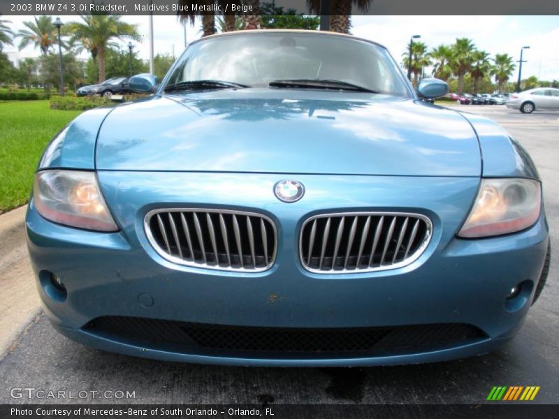 Maldives Blue Metallic / Beige 2003 BMW Z4 3.0i Roadster