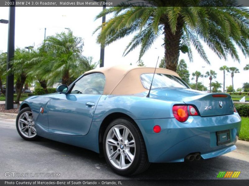 Maldives Blue Metallic / Beige 2003 BMW Z4 3.0i Roadster