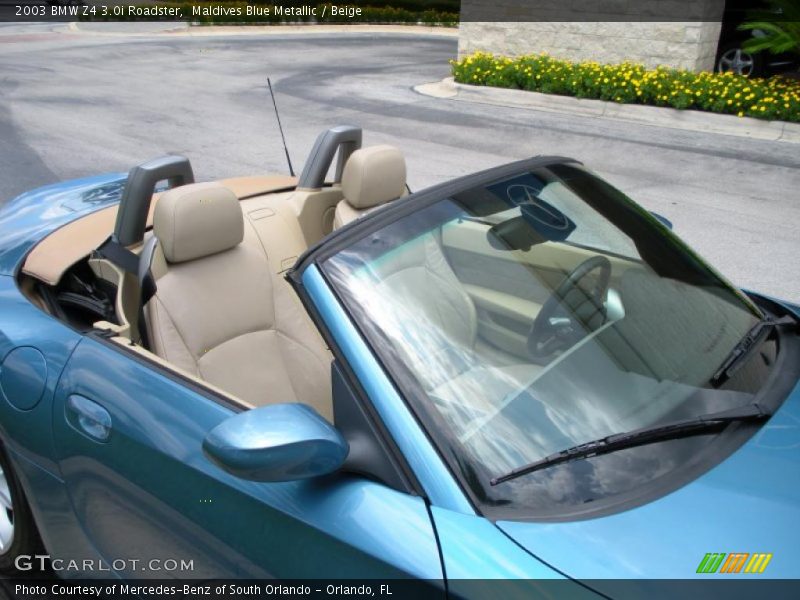 Maldives Blue Metallic / Beige 2003 BMW Z4 3.0i Roadster