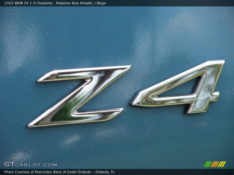 Maldives Blue Metallic / Beige 2003 BMW Z4 3.0i Roadster