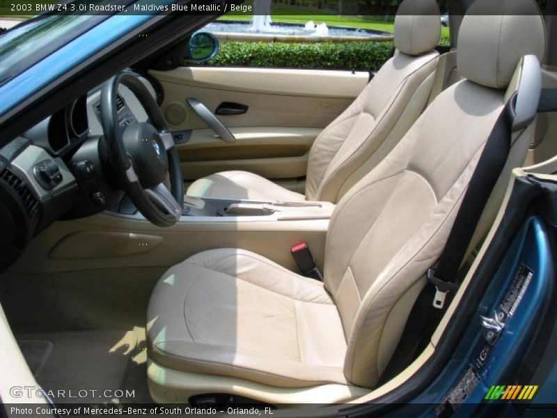 Maldives Blue Metallic / Beige 2003 BMW Z4 3.0i Roadster