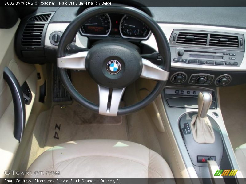 Maldives Blue Metallic / Beige 2003 BMW Z4 3.0i Roadster