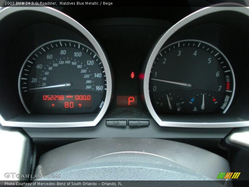 Maldives Blue Metallic / Beige 2003 BMW Z4 3.0i Roadster